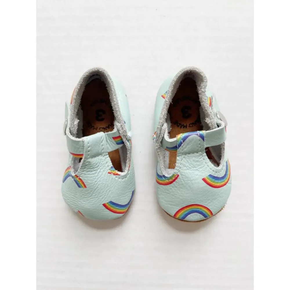 Mon Petit Rainbow T-Strap Soft Soles Size 3(6-9m)